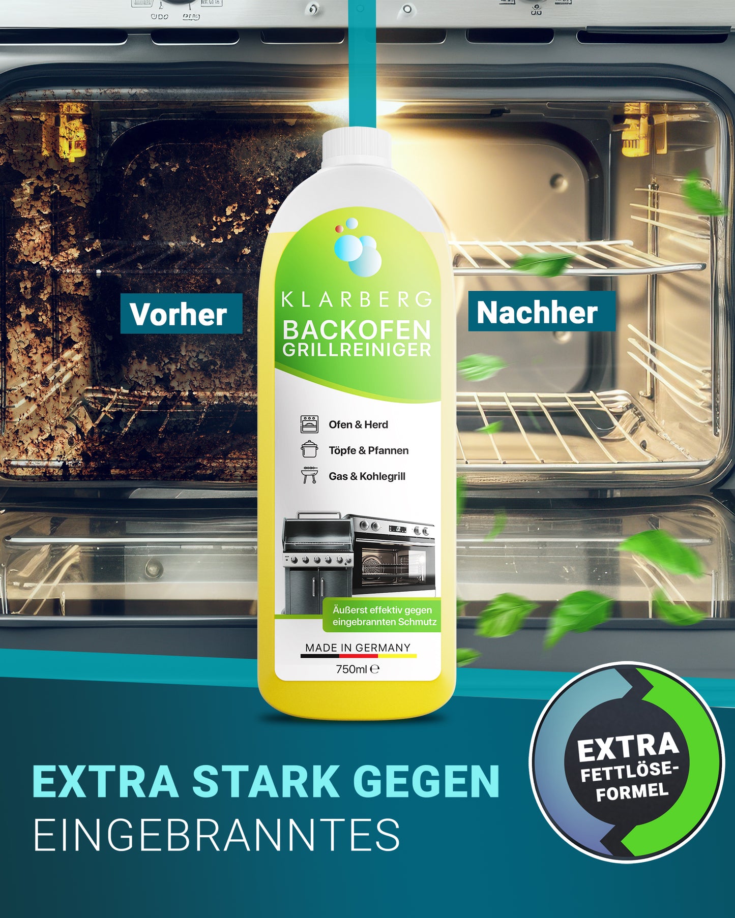Klarberg® Grill- und Backofenreiniger Gel 750ml