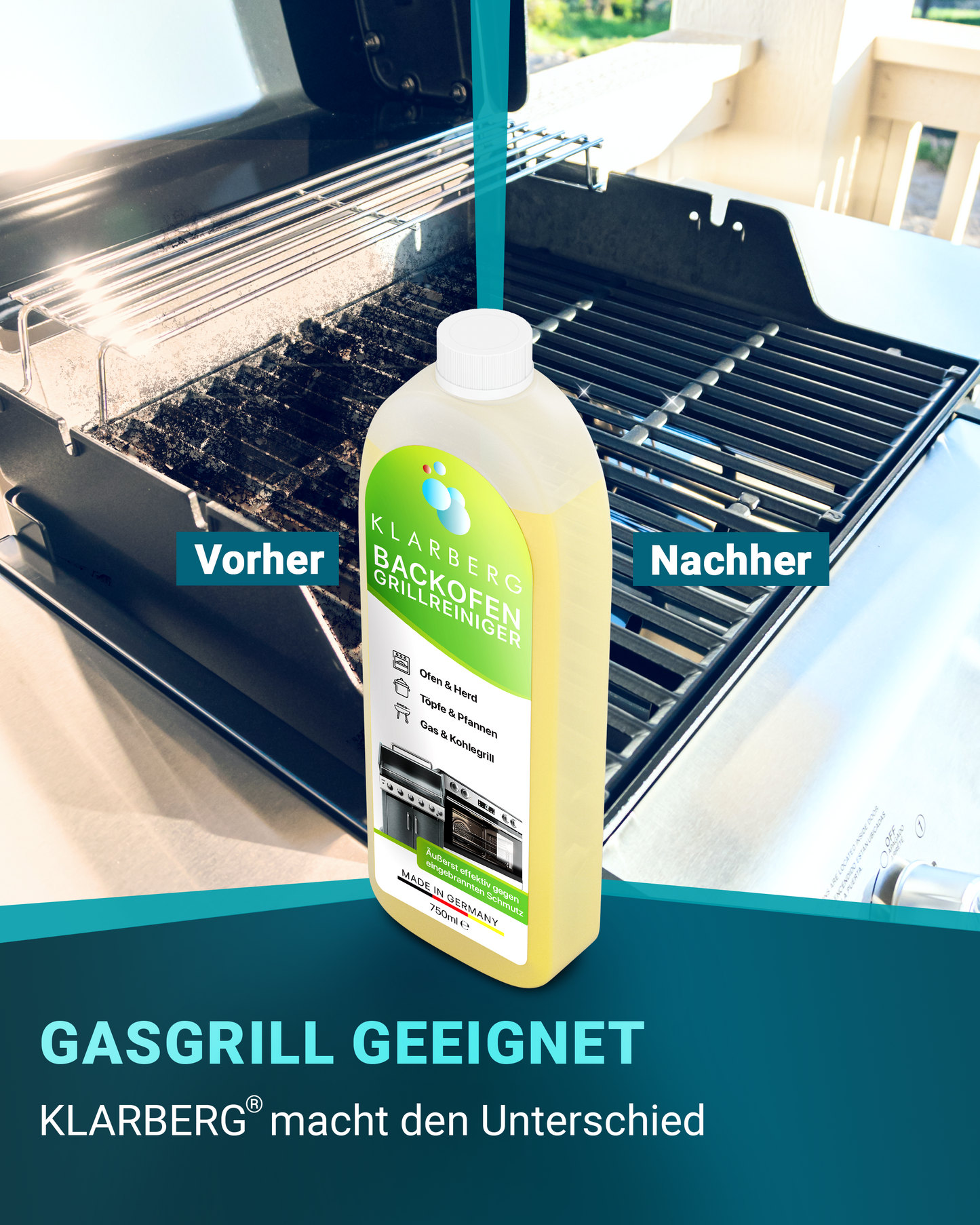 Klarberg® Grill- und Backofenreiniger Gel 750ml