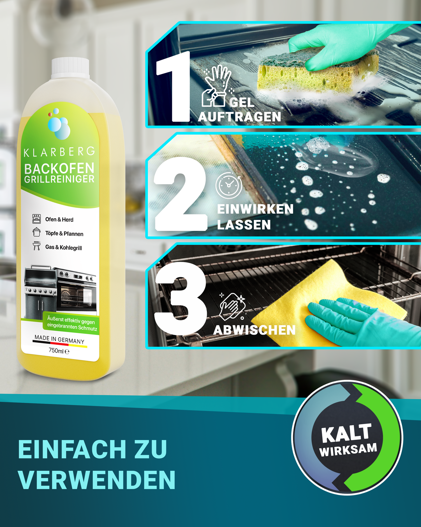 Klarberg® Grill- und Backofenreiniger Gel 750ml