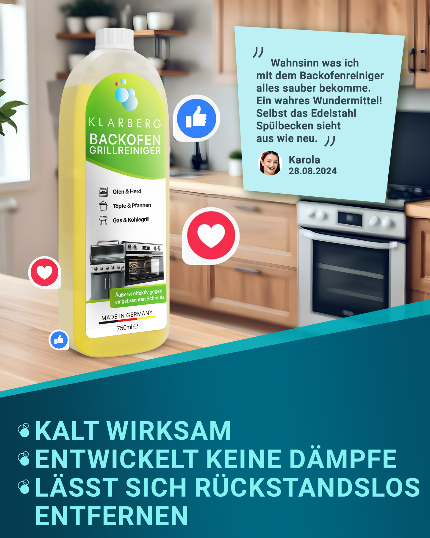 Klarberg® Grill- und Backofenreiniger Gel 750ml