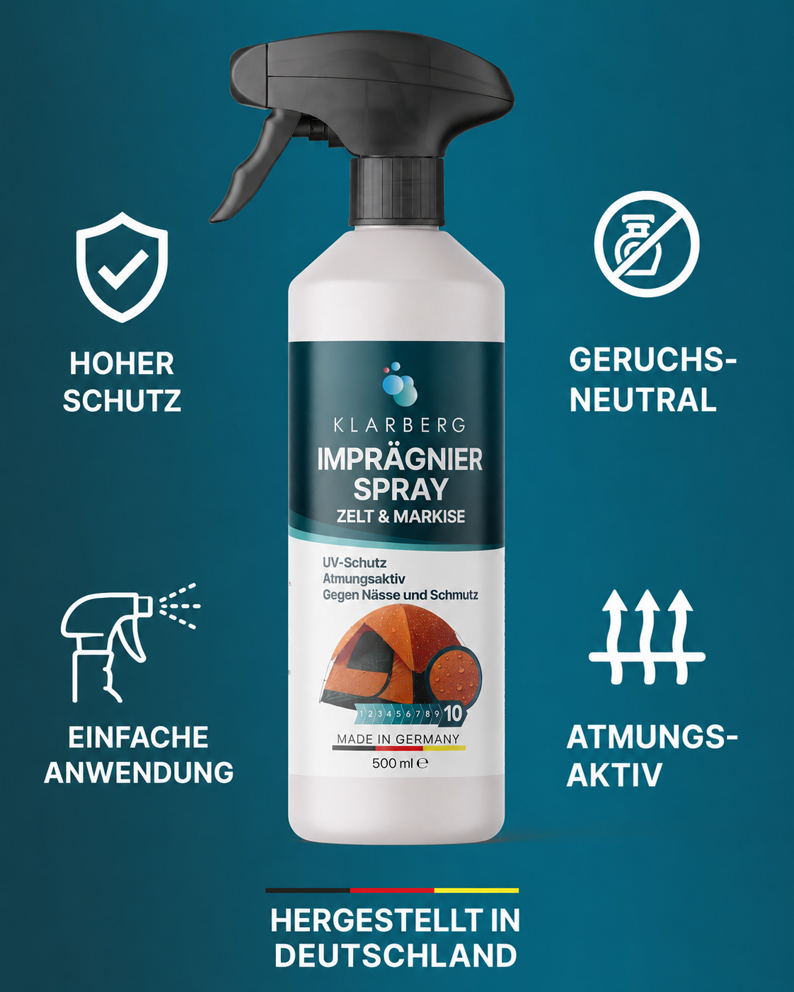 KLARBERG Imprägnierspray - Imprägnierung für Pavillon & Zelt