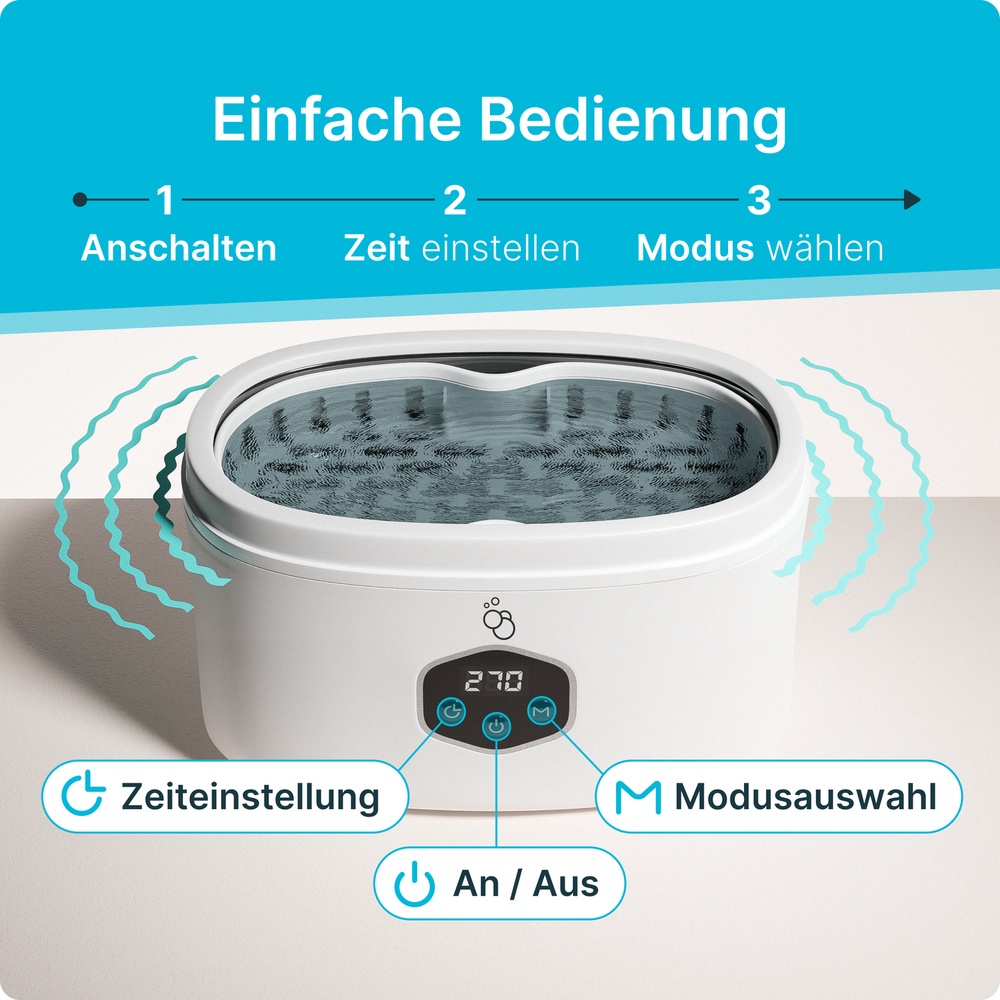 KLARBERG® Ultraschallreinigungsgerät Brille, Schmuck, Zahnprothesen