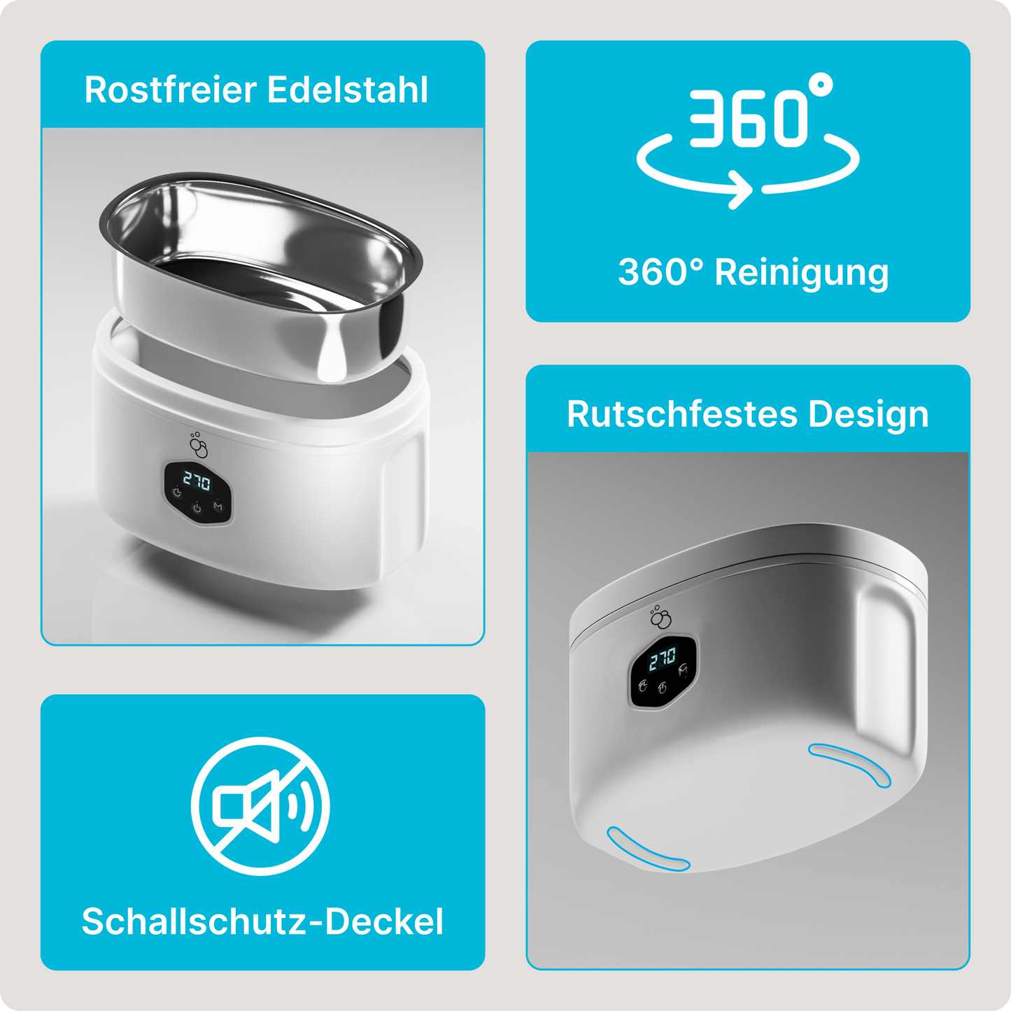 KLARBERG® Ultraschallreinigungsgerät Brille, Schmuck, Zahnprothesen
