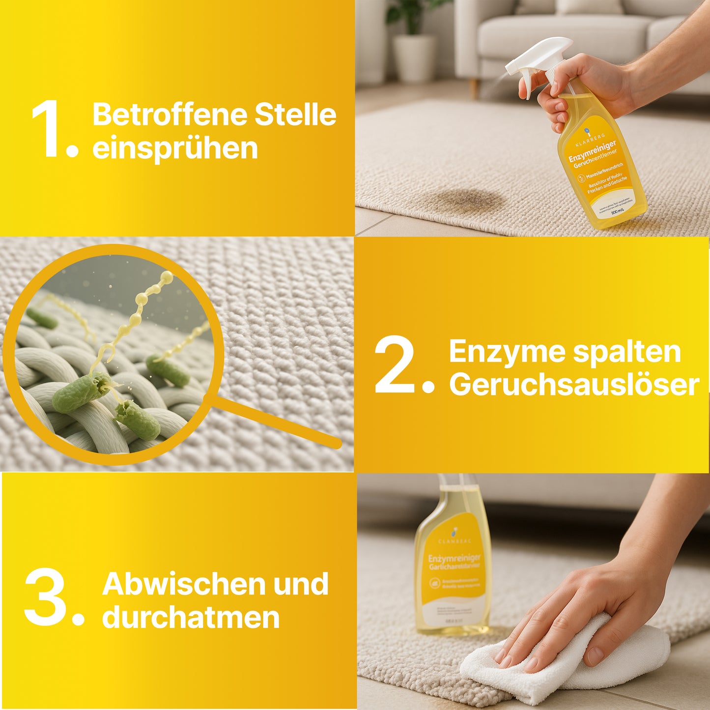KLARBERG® Enzymreiniger 500 ml - Hundeurin Katzenurin Geruchsentferner