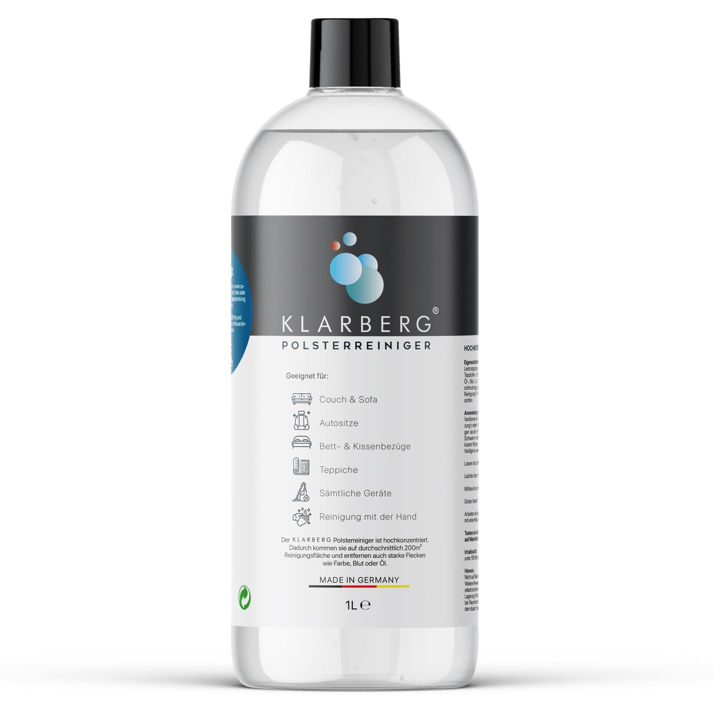 KLARBERG - Upholstery cleaner concentrate - Suitable for sofa, carpet and car seats